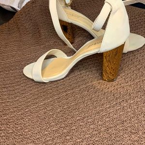 Tan Heels with Chrome heel